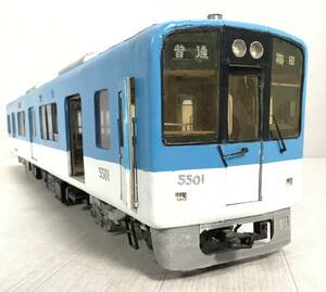 ☆世界に一つしかない電車模型　フルスクラッチビルド 全長90㎝オーバー　阪神５５００系　普通　梅田行☆電車　模型　ハンドメイド