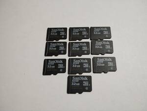 10枚セット　32GB　SanDisk　microSDHCカード　class4　フォーマット済み　microSDカード　メモリーカード