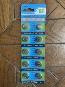新品 ボタン電池 アルカリバッテリー LR44(AG13/357A) 1シート10個 1,5V (送料最安94円～ ) \128即決