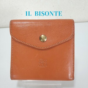 正規品◆IL BISONTE イルビゾンテ 2つ折り財布 レザー ウォレット(メンズ レディース ユニセックス 男女可能)オレンジ 