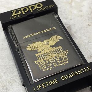 SU■未開封■① ZIPPO ジッポー オイルライター ケース付き AMERICAN EAGLE Ⅲ アメリカンイーグル 3 ホワイトハウス 鷹 刻印 カジカワ