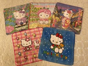 ★ハローキティ★タオルハンカチ　5枚セット★HELLO KITTY★鎌倉　静岡　京都★