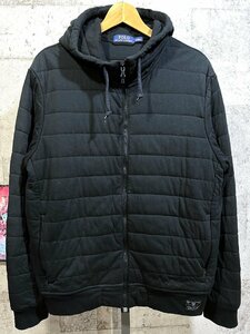 ポロラルフローレン 中綿 フルジップ パーカー 黒 L メンズ POLO RALPHLAUREN