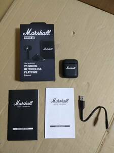 【中古現状品 動作確認済】マーシャル Marshall 完全ワイヤレスイヤホン MINOR III Bluetooth対応 ブラック 