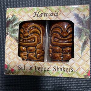 ハワイ　ティキ　TIKI　陶器製　ソルト＆ペッパー　幸運のティキ　調味料入れ　陶器