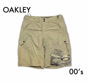 【00’s】OAKLEY オークリー Utility Shorts ショートパンツ ハーフ カーゴ ベージュ ボードショーツ　サイクリング MTB