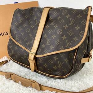 【美品 希少】ルイヴィトン LOUIS VUITTON ソミュール35 LOUショルダーバッグ モノグラム メンズ レディース ビジネス 肩掛け a4 ビジネス