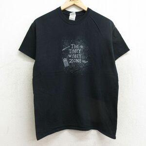 M/古着 半袖 ビンテージ Tシャツ メンズ 00s THE TIMEY WIMEY ZONE コットン クルーネック 黒 ブラック 24mar13 中古