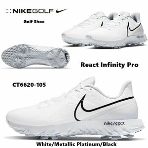 NIKE react infinity pro golf シューズ　ホワイト　新品　箱入りタグ付き　防水保証書付き　　メンズサイズ28.0