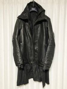 [Boris Bidjan Saberi] 15-16AW AYIN別注 6着限定 J5 ホースハイド レイヤードライダース レザージャケット S 馬革 ボリスビジャンサベリ