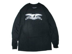 新品☆最安 ANTIHERO アンタイヒーロー BASIC EAGLE L/S T-SHIRTS ロンT 黒 SIZE:L.アンチヒーロー spitfire gx1000 ムラジュン