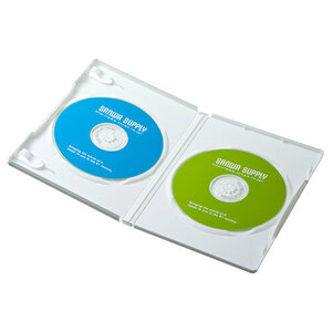 DVDトールケース 2枚収納 10枚セット ホワイト 一般的なセルDVDと同じ厚さ14mm サンワサプライ DVD-TN2-10WN 送料無料 新品