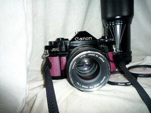 Canon A-1 (FD 50mm 1:1.4・100-300mm1：5.6、データバック、電池付)動作品