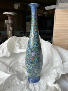 未使用品 葉山有樹 生命の美 No.15 万花彩瓶 高さ35.5cm×径8.8cm 定価110万円