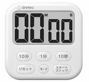 ドリテック タイマー 時計表示切替 勉強 キッチン 大画面 マグネット デジタル シャボン6 ホワイト