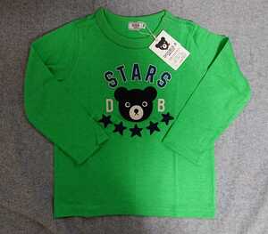 未使用 ミキハウス ダブルB STARS 長袖Tシャツ (緑) 100