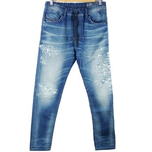 ■DIESEL ディーゼル NARROT-NE 0683S / ジョグジーンズ JOGG JEANS インディゴ リペア加工 ストレッチ ニットデニム ジョグパンツ size 28