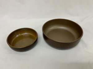 【骨董】茶道具 茶布たらい 2点 平建水 銅製 総重量535g 茶巾盥 水屋道具