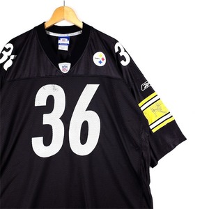 Reebok NFL EQUIPMENT リーボック ゲームシャツ メンズUS-2XLサイズ Pittsburgh Steelers #36 BETTIS ブラック ユニフォーム sh-4094