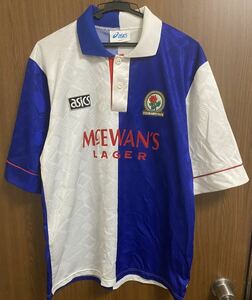 レア 90s asics ブラックバーン・ローヴァーズ 1994-1995 ユニフォーム L イギリス製 Blackburn Rovers FC サッカー vintage 