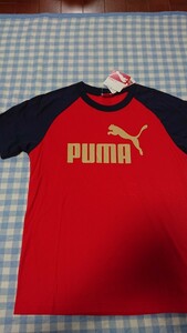 ♪137☆未使用・保管品☆PUMA☆COTTON100　半袖Tシャツ　赤紺150