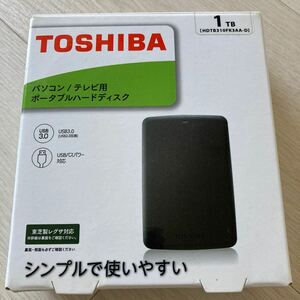 東芝 ポータブルハードディスク 1TB ブラック HDTB310FK3AA-D外付けHDD ポータブルHDD 美品　定価9000 値下