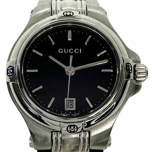 GUCCI グッチ 9040L 腕時計 SS シルバー クオーツ アナログ表示 レディース 黒文字盤【I213023033】中古