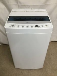 【北見市発】ハイアール Haier 全自動電気洗濯機 JW-C45D 2021年製 4.5kg 白 家電 しわケア脱水 送風乾燥