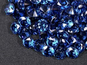 ★ブルーカラー キュービックジルコニア ルース 8mm おまとめて大量約50個セット 人工ダイヤモンド ラウンドブリリアントカット Nw59