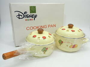 未使用保管品 Disney HOME COOKING PAN くまのプーさん 両手鍋 片手鍋 琺瑯 ２点セット 