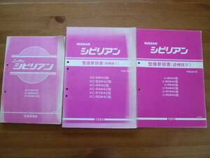 【￥6000 即決】日産 シビリアン W40型 整備要領書 本編 / 追補 3冊まとめて