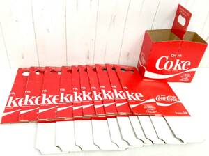 昭和レトロ 【 コカコーラ 紙製 ボトルケース 紙ケース 】 1リットル×2本 10枚まとめて Coca-Cola 新品 経年保管品 当時物 コレクション