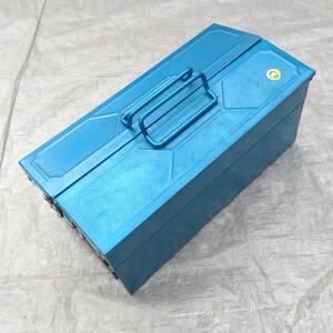 工具箱 スチール製 W360㎜ D178m㎜ H188㎜（柄を含む） ブルー 鉄製 道具箱 ツールボックス 携行型 【3455】