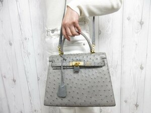 極美品 新品同様 VALENTINO GARAVANI ヴァレンティノ バレンチノ オーストリッチ ハンドバッグ ショルダーバッグ バッグ 2WAY 70478