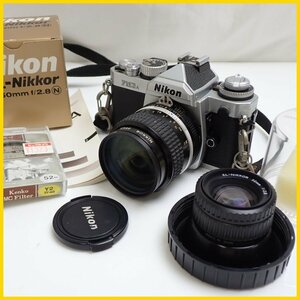 ★Nikon/ニコン FM3A ボディ + レンズ 2点セット/EL-NIKKOR 50mm F2.8N 35mm判用/NIKKOR 35mm f2/ジャンク扱い&0997300808