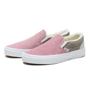 ヴァンズ 24.5cm クラシック スリッポン パープル グレー VANS CLASSIC SLIP ON スエード スニーカー ボア シェルパ 天然皮革 バンズ