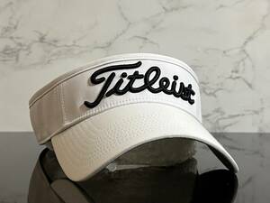 【未使用品】369K★Titleist タイトリスト ゴルフ サンバイザー キャップ 帽子 上品で高級感のあるホワイトにシリーズロゴ《FREEサイズ》