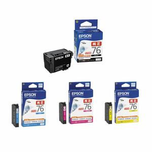 EPSON エプソン 純正 インクカートリッジ IC4CL76 4色セット バラ ICM76 ICC76 ICY76 ICBK76 大容量 インク 2026年12月まで 新品 未開封