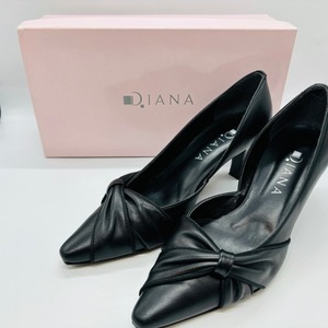 DIANA ダイアナ パンプス ブラック 黒 サイズ 23cm ビジネス カジュアル ヒール底スレ 使用感 現状品 格安 レディース ヒール 靴 15456