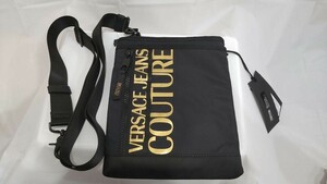 【最終セール中】 VERSACE JEANS COUTURE ヴェルサーチジーンズクチュール ショルダーバッグ ブラック ユニセックス