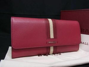 1円 ■美品■ BALLY バリー レザー 二つ折り 長財布 ウォレット 小銭入れ 札入れ レディース ボルドー系 FA2585