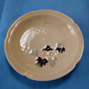 即決!花の絵古い中皿3点くらい陶器磁気骨董アンティークプレート