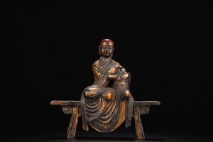 【典藏*銅製撒金*羅漢仏】藏傳仏像 古佛像 置物 中国古玩