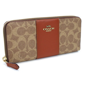 コーチ COACH 長財布ラウンドファスナー 73739　B4NQ4 ブラウン系