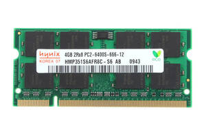 新品 ノートPC用メモリ hynix ハイニックス PC2-6400S DDR2 800MHz 4GB×1枚　200ピン CL6 1.8v 送料無料