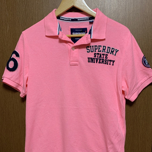 M SuperDry｜極度乾燥しなさい スーパードライ 半袖ポロシャツ ピンク　