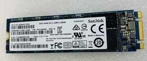 M.2 SSD128GB SANDISK SSD X400 M.2 2280 SATA SSD128GB 中古