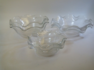 アンティーク　朝顔形のガラス鉢　3種類　6個