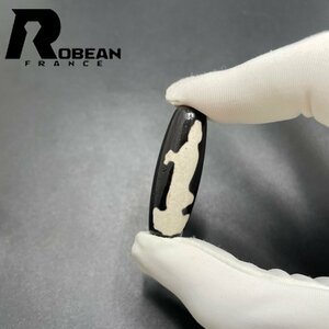 綺麗 EU製 定価5万円★ROBEAN・チベット老玉髄・天珠★パワーストーン アクセサリー 天然石 瑪瑙 金運 お守り 約36.9*12.6mm 1004T041