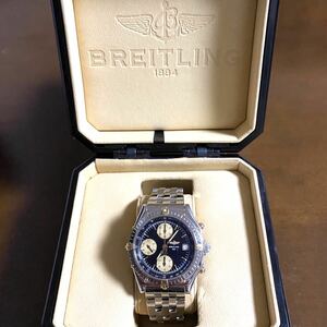 【極美品!!】BREITLING ブライトリング クロノマット ビコロ B13050.1 自動巻き ネイビー×シルバー ブランド 鑑定済み 春 桜 お花見■